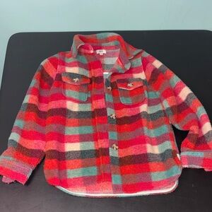 BKE Buckle Youth Kids Plaid Flannel Shirt - Red, Green Medium